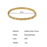 18k Plated Stainless Steel CZ Bangle Bracelet