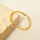 18k Plated Stainless Steel CZ Bangle Bracelet