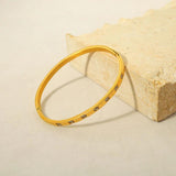 18k Plated Stainless Steel CZ Bangle Bracelet