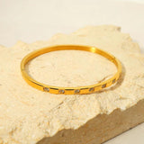 18k Plated Stainless Steel CZ Bangle Bracelet