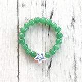 Green Aventurine Kids Bracelet with Pentagram Charm