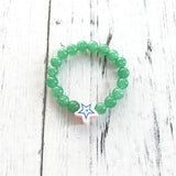 Green Aventurine Kids Bracelet with Pentagram Charm