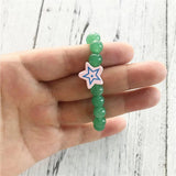 Green Aventurine Kids Bracelet with Pentagram Charm