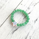 Green Aventurine Kids Bracelet with Pentagram Charm