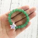 Green Aventurine Kids Bracelet with Pentagram Charm