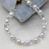 Bohemia 7-8mm Pearl Crystal Bracelet for Women Party DIY Jewelry