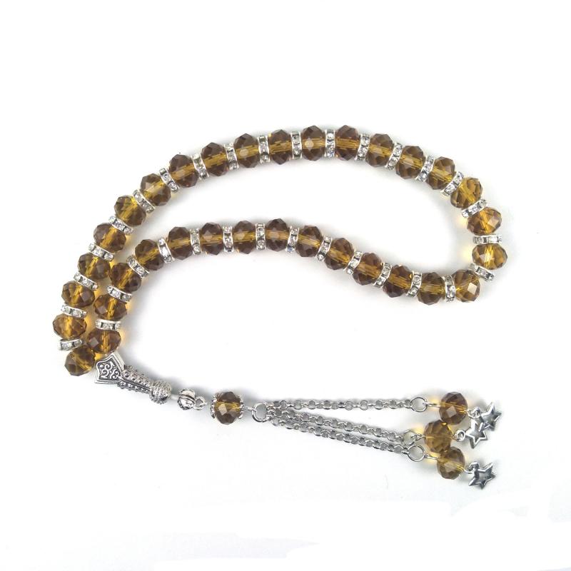 Crystal Muslim Pendant Bracelets, Stretch Prayer Beads Jewelry