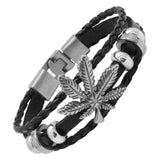 Men's Multilayer Leather Wristband Bracelet Rope Jewelry