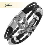 Men's Multilayer Leather Wristband Bracelet Rope Jewelry