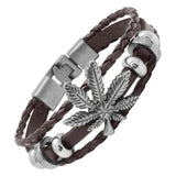 Men's Multilayer Leather Wristband Bracelet Rope Jewelry