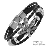 Men's Multilayer Leather Wristband Bracelet Rope Jewelry