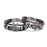 Men's Multilayer Leather Wristband Bracelet Rope Jewelry
