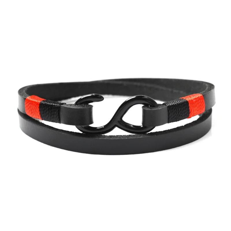 Nautical Navy Leather Bracelet Multi-Layer Men's Bracelet