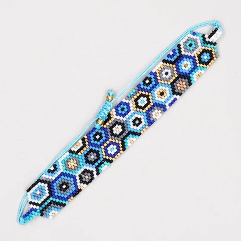 Adjustable Devil's Eye Beaded Bracelet