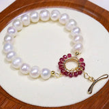 Natural Freshwater Pearl Bracelet 8-9mm Hand Jewelry