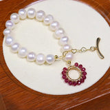 Natural Freshwater Pearl Bracelet 8-9mm Hand Jewelry