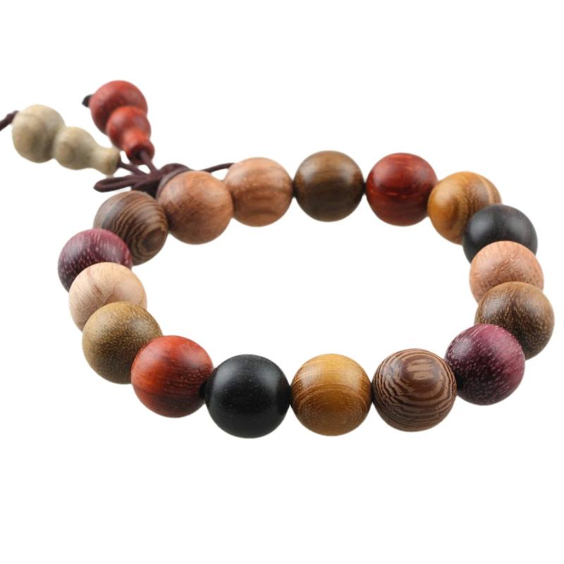 12mm Buddha Wood Prayer Beads Bracelet Women Jewelry