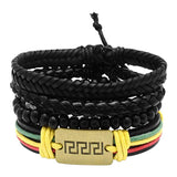 Adjustable Vintage Leather Beaded Bracelet Wristband
