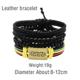 Adjustable Vintage Leather Beaded Bracelet Wristband