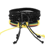 Adjustable Vintage Leather Beaded Bracelet Wristband