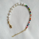 Colorful Rice Beads Freshwater Pearl Bracelet Bohemian Beach Jewelry