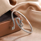 Snake Bracelet Silver Animal Open Bangles Goth Jewelry