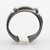 Handmade Leather Rope Bracelet with Magnet Buckle
