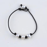 Freshwater Pearl Leather Bracelet for Women
