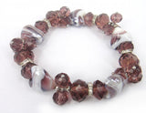 Crystal Glass Beads and Heart Strand Cluster Bracelet