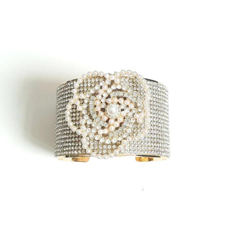 Crystal Camellia Arm Cuff Bracelet for Women
