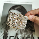 Crystal Camellia Arm Cuff Bracelet for Women