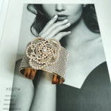 Crystal Camellia Arm Cuff Bracelet for Women