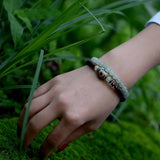 Dongling Stone Beads Bracelet Ethnic Elastic DZI Bead Women Gift