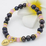 7-8mm Natural Pear Beaded Bracelet Gold Cloisonne Jewelry