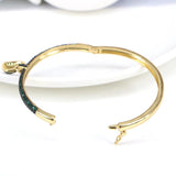 Heart Pendant Bangle Crystal Zircon Bracelet Romantic Wedding Gift