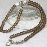 Gray Frosted Crystal 6mm Bead Multilayer Bracelets Jewelry B2259