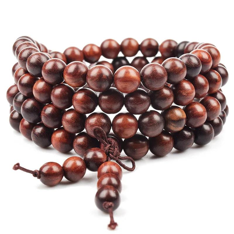 Rosewood Prayer Beads Buddha Bracelet Tibetan Buddhist Bangle