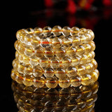 Rutilated Quartz Beads Buddha Bracelet for Women or Men