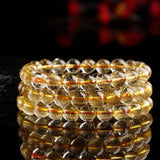 Rutilated Quartz Beads Buddha Bracelet for Women or Men