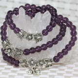 Purple Crystal Beaded Multilayer Bracelets
