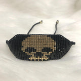 Bohemia Skull Beaded Bracelet Adjustable Unisex Retro Hand Woven