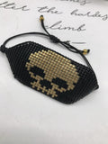 Bohemia Skull Beaded Bracelet Adjustable Unisex Retro Hand Woven
