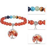 7 Chakra Stone Beads Bracelet Tree of Life Charms Yoga Meditation Wrap