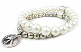 Alloy Charm & Pearl Beads Stretch Bracelet