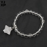 YJXP Rock Crystal Stone Beads Star Bracelet for Anniversary