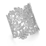 Vintage Flower Cuff Bangles Wedding Bridal Jewelry Classic Wrist Bangle