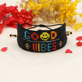Hand Woven Letter Bracelet Adjustable Bohemia Unisex Beaded Bracelet