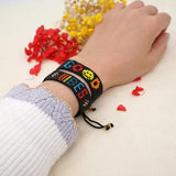 Hand Woven Letter Bracelet Adjustable Bohemia Unisex Beaded Bracelet