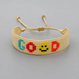 Hand Woven Letter Bracelet Adjustable Bohemia Unisex Beaded Bracelet