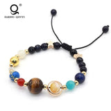 Tiger Eye Stone Beads Solar System Bracelet